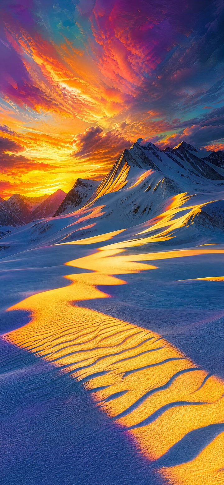 Snow Shadow Patterns Sunset