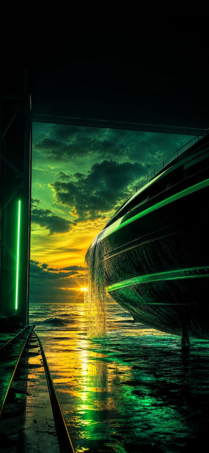 Cinematic Yacht Deck Sunset