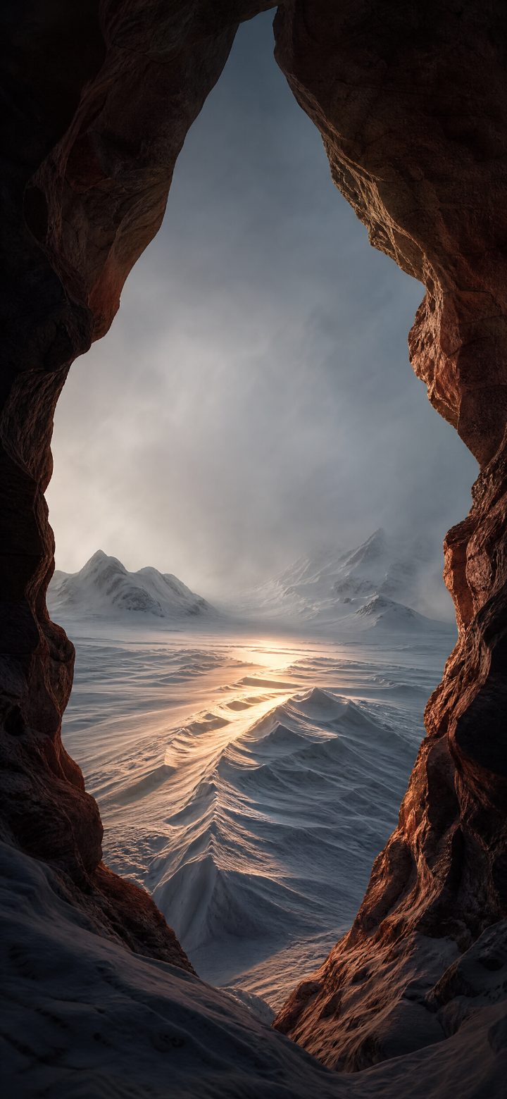 Serene Alpine Snowfield