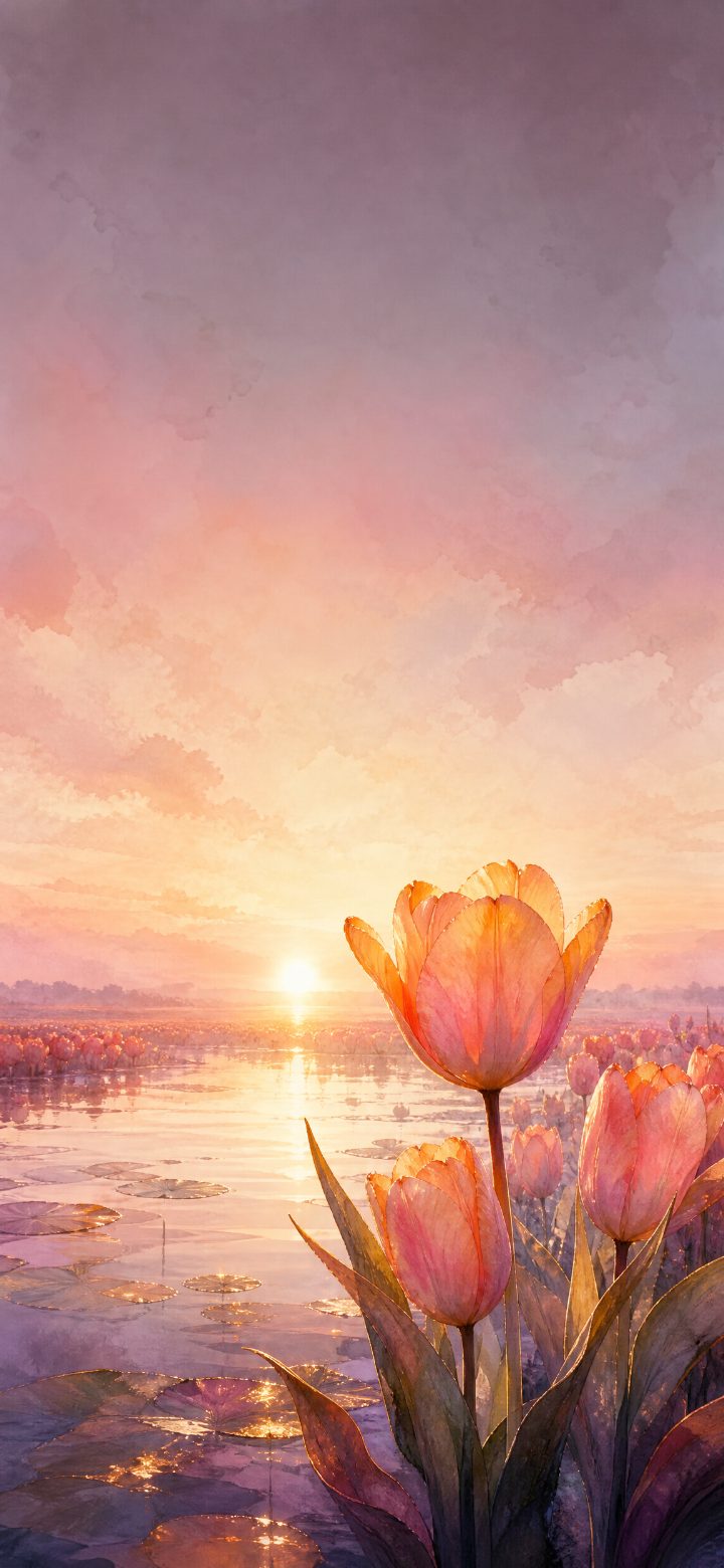 Romantic Tulip Field