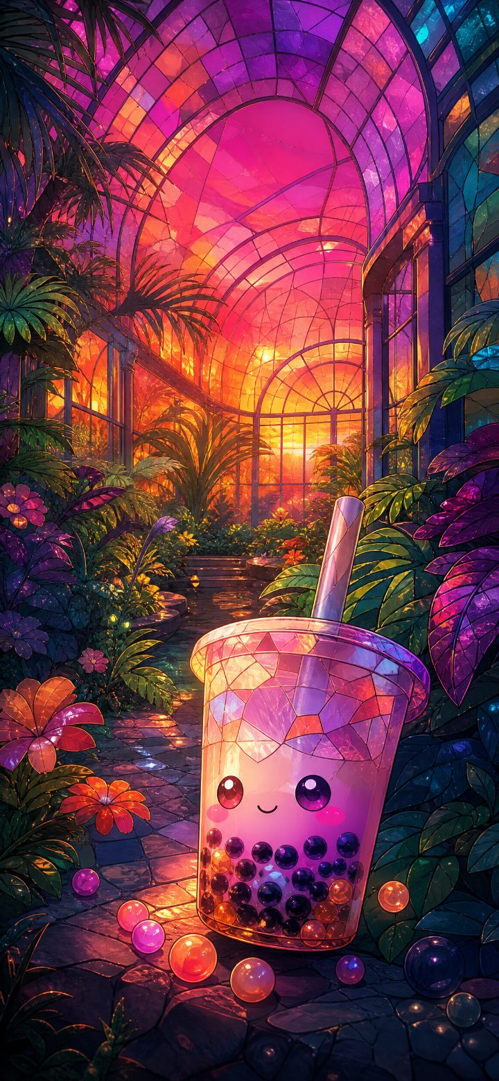 Kawaii Bubble Tea Sunset