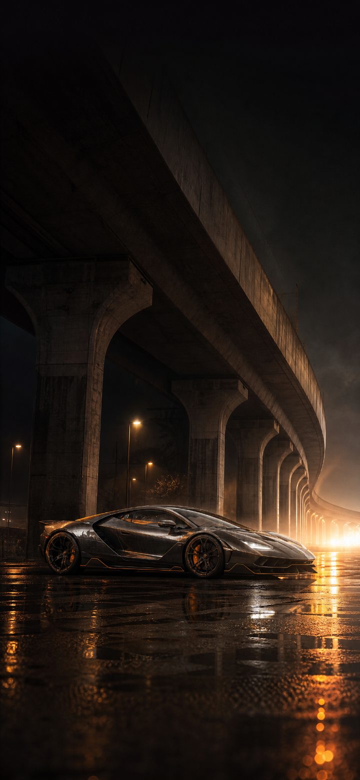 Lonely Hypercar Under Expressway