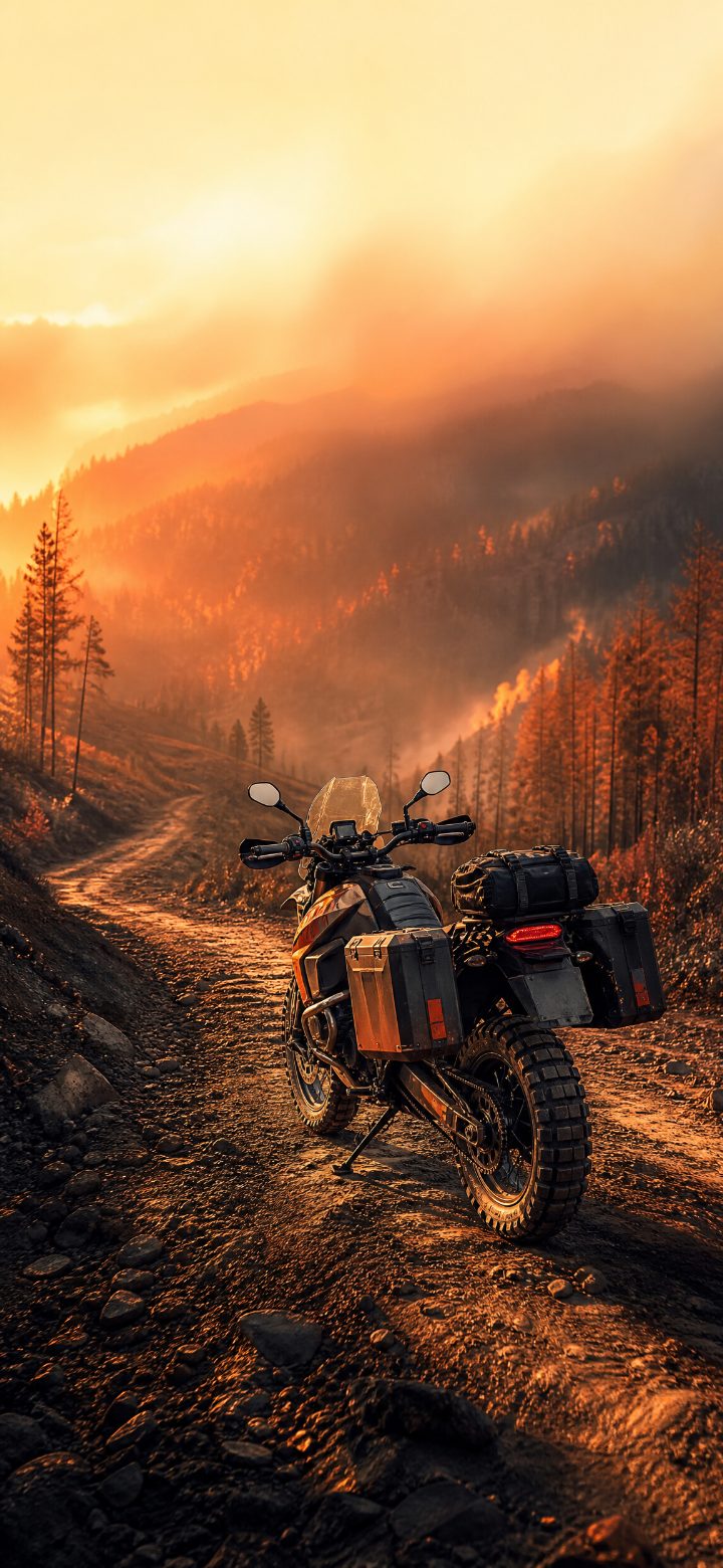 Earth Tone Adventure Motorcycle