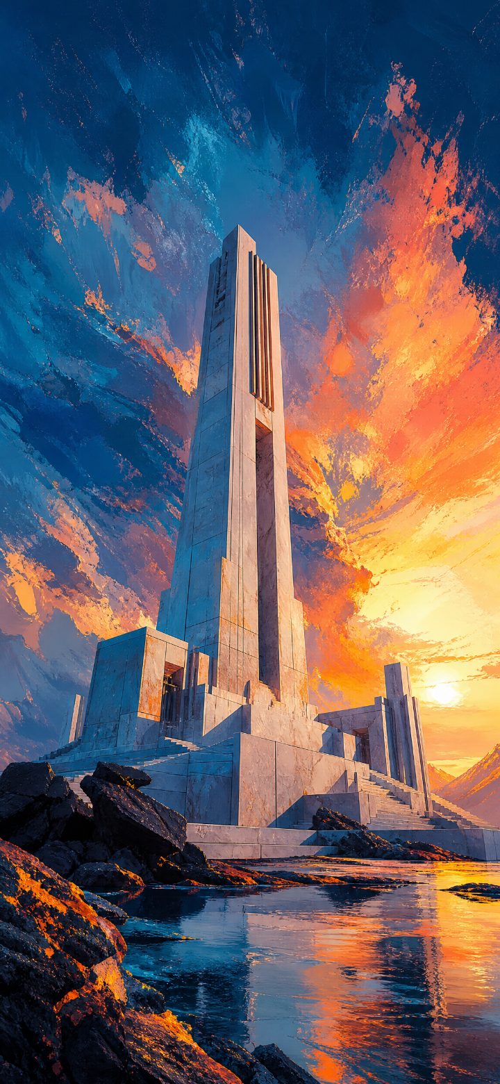 Storm Blue Art Deco Tower