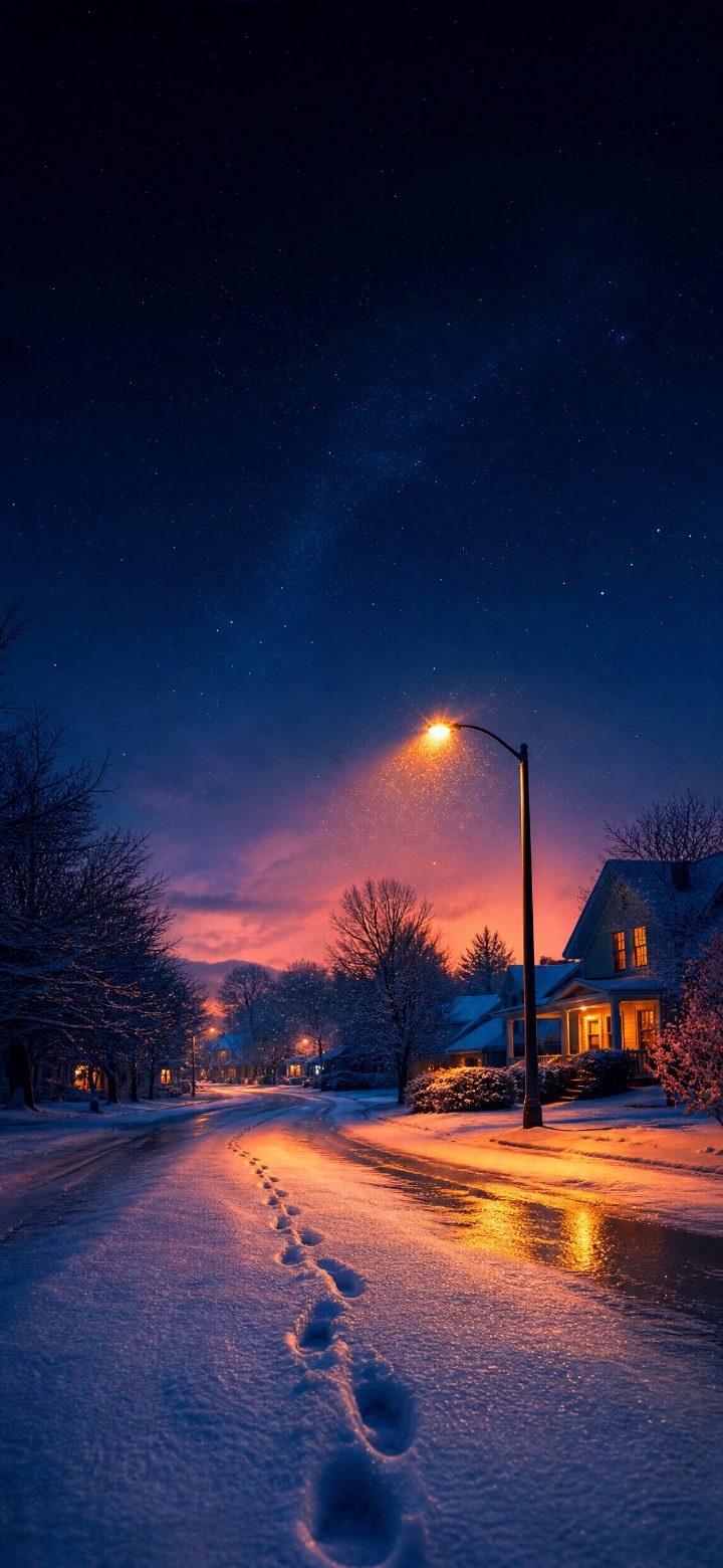 Serene Snow Footprints