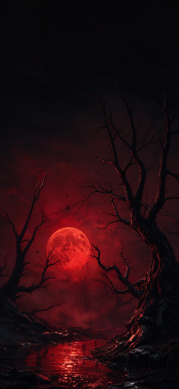 Red Moon Fog Portrait