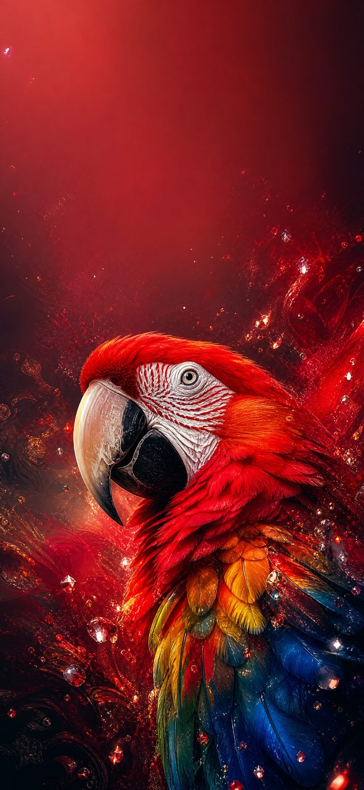 Red Macaw In Space