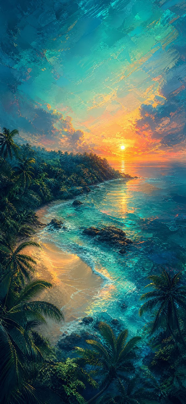 Tropical Sunrise Over Ocean