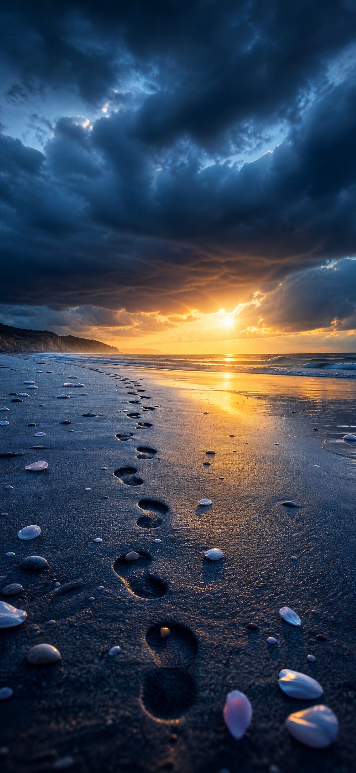 Calm Footsteps In Sand