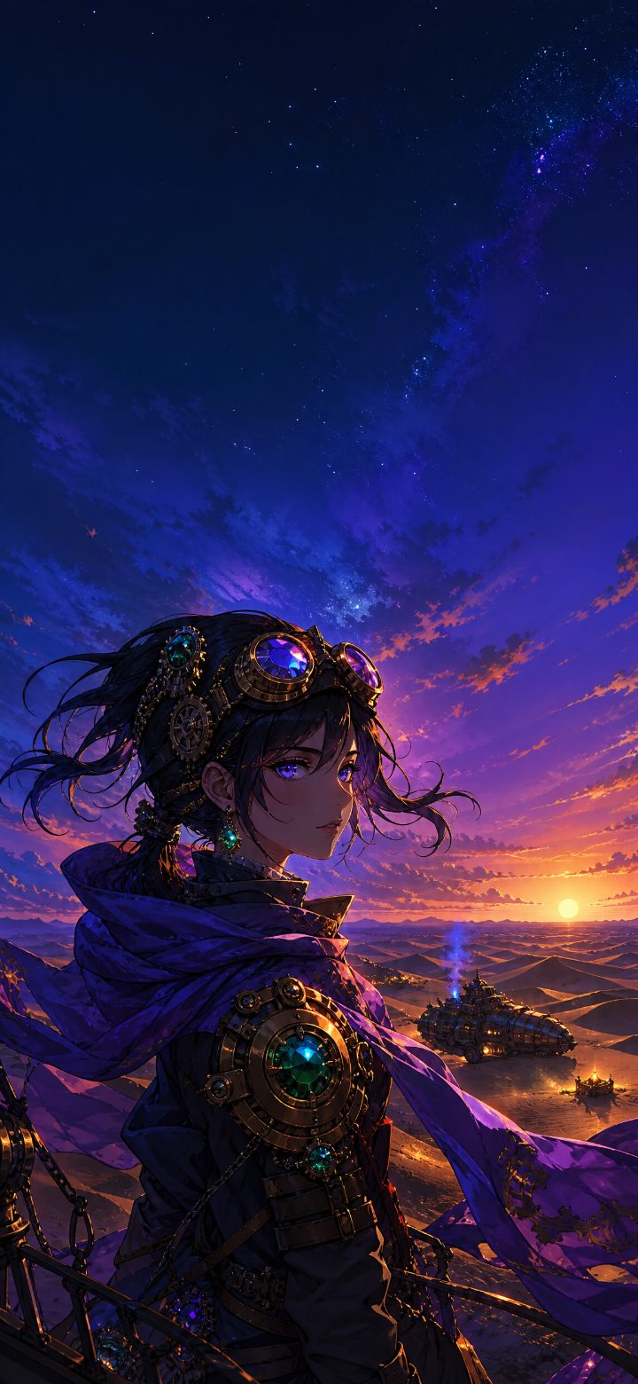 Uplifting Anime Portrait Desert